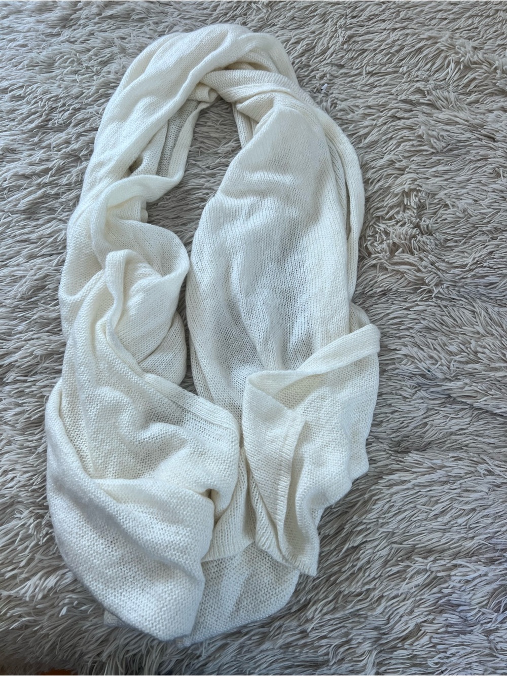 Cream over size scarf